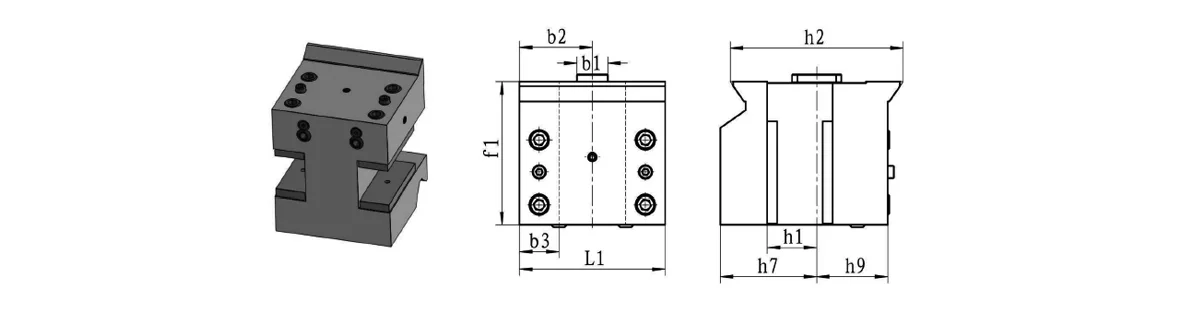 lathe C4 double-axial square tools holder dimension
