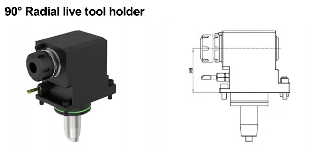 90° Radial live tool holder