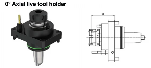 0° Axial live tool holder