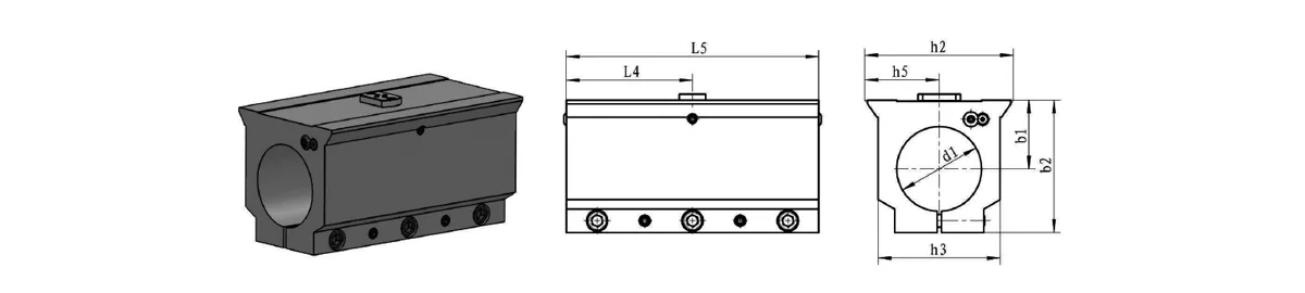 D3 side lock adaptor tool holder dimension