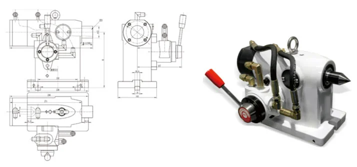 HYDRAULIC TAILSTOCK DIMENSIONS