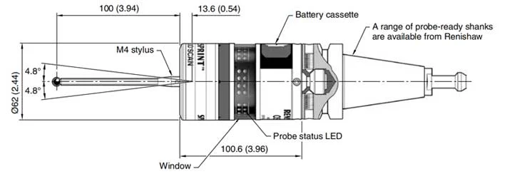 OSP60 probe dimensions