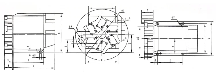 XWD Lathe turret dimension