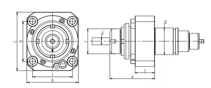 BMT 0 degree driven tool holder dimension