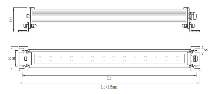 CNC machine LED bracket lamp dimension