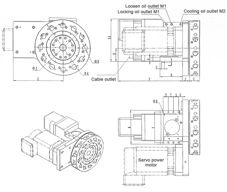 D series axial servo power tooling turret dimension
