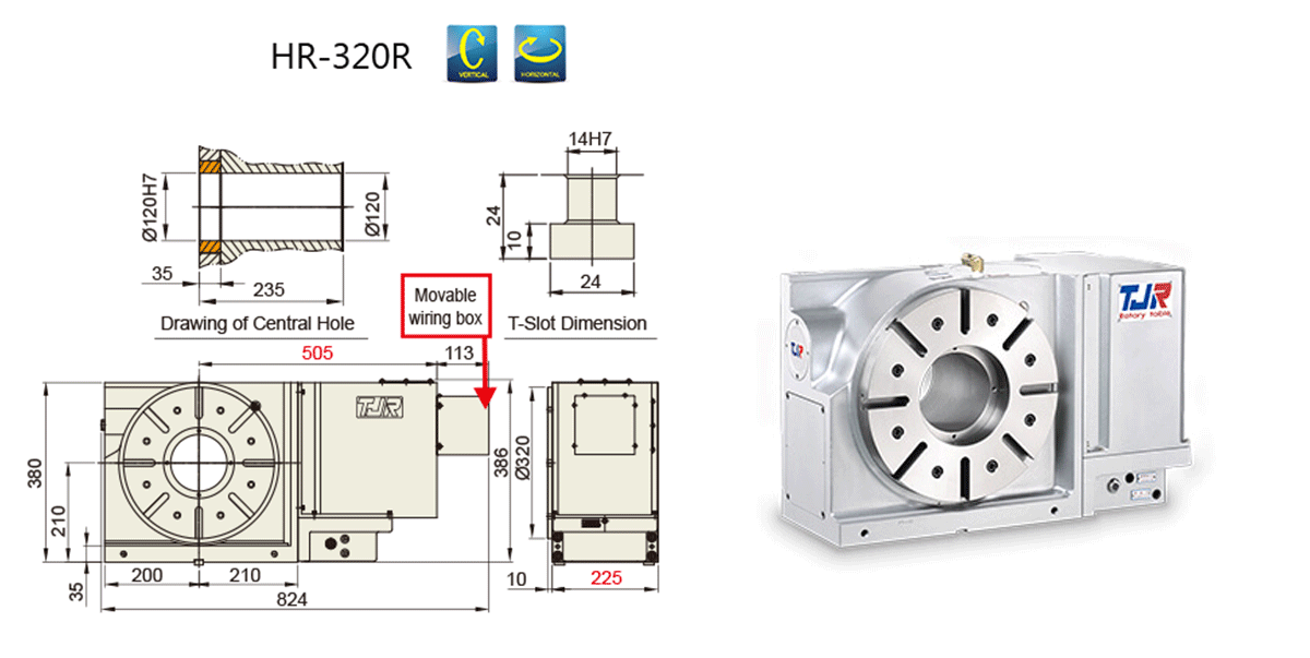 HR-320R rotary indexing table dimension